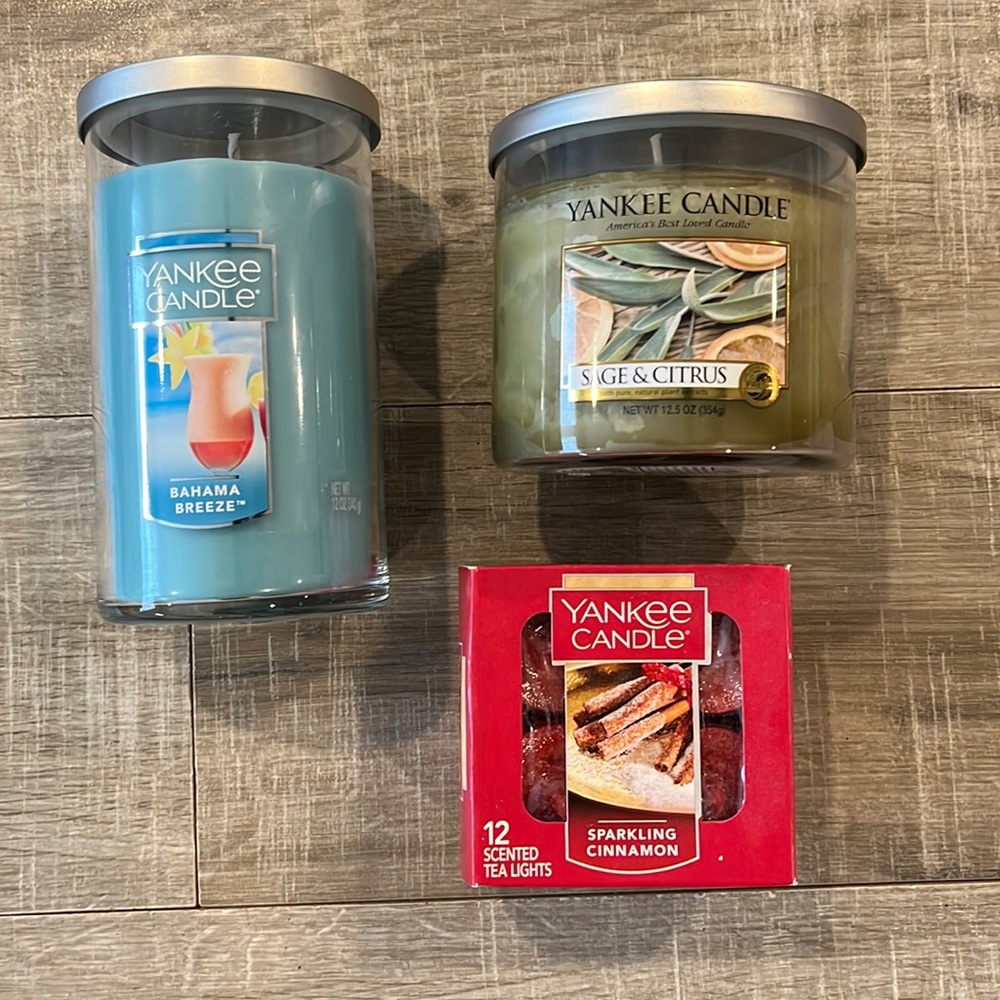 New Yankee Candles, set of three